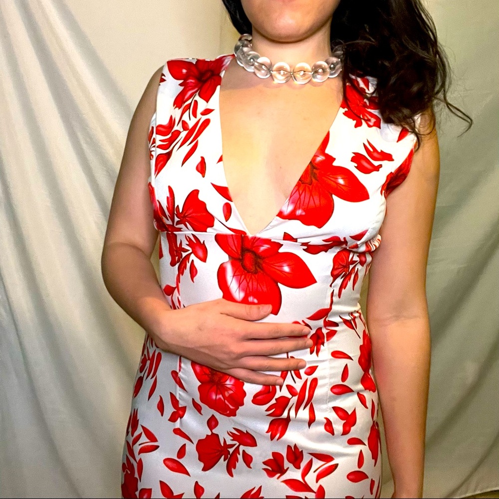 Red Floral Maxi Dress